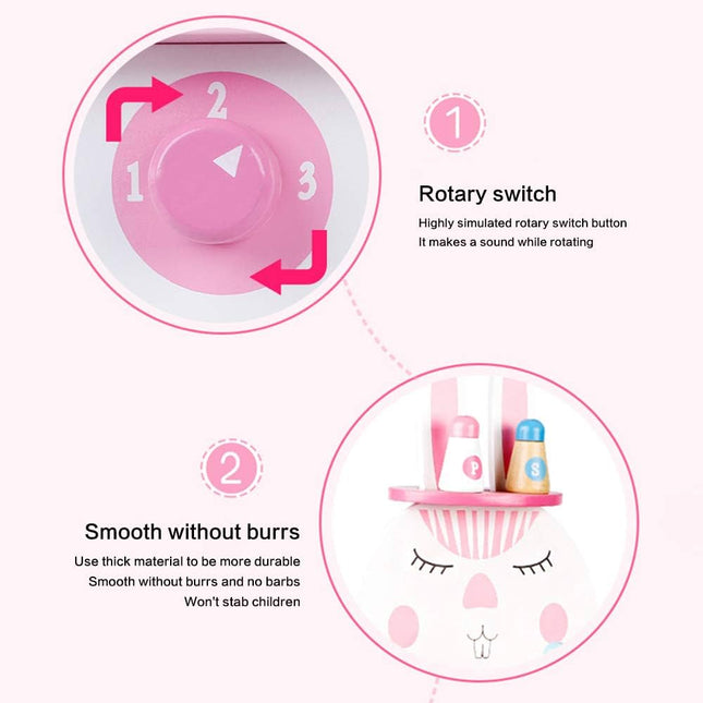 SHABOZ Wooden Kitchen Set Children Cooking Small Kitchen Gas Stove Toy Early Education Puzzle Simulation Kitchen Toy