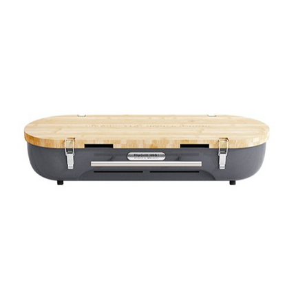 Design Nest Flip Grill Portable Charcoal BBQ with Wooden Cover as Chopping Board