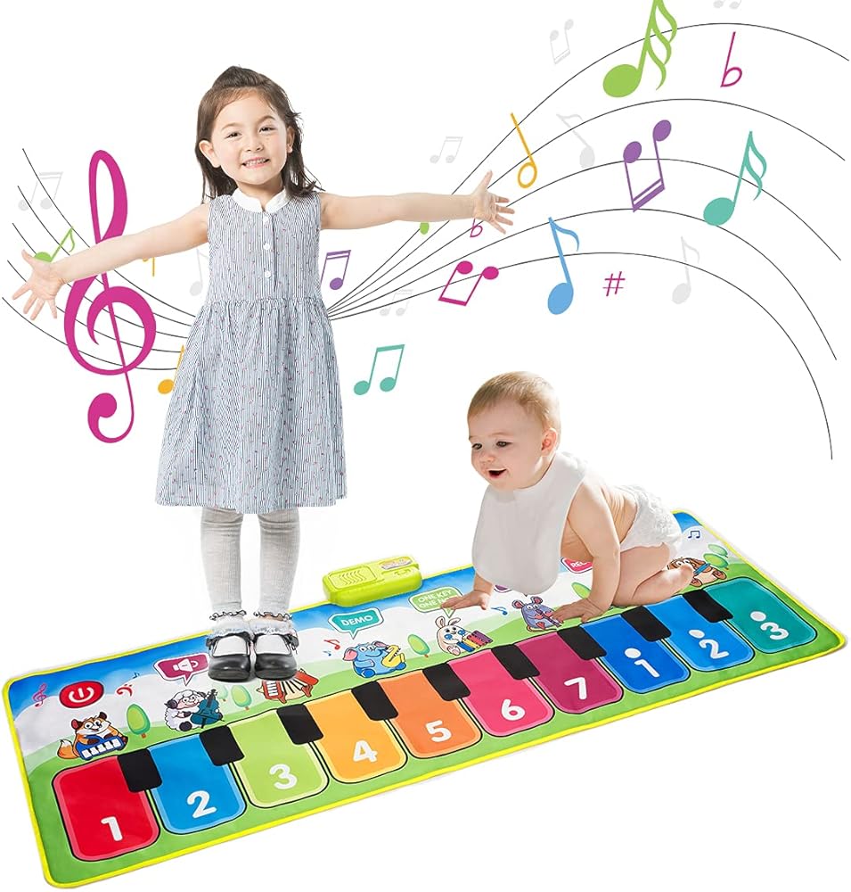 Gifts for 2-3+ year old Girls Boys ,Play Mat for Babies Musical Toys for 1- 2 -3 Toddlers Touch Floor Piano Mat, 4- 5-6 KIds Music Piano Keyboard Dance Mat for Early Learning Toys / Autism Sensory Toys