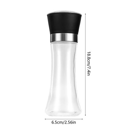 Manual Pepper Grinder | Stainless Steel & Glass Spice Mill | Adjustable Coarseness for Pepper, Salt & Seasonings | Kitchen & Home Use