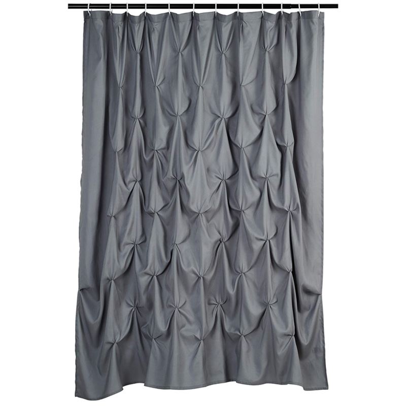 Amazon Basics Pinched Pleat Bathroom Shower Curtain - PINCH PLEAT GREY, 72 Inch