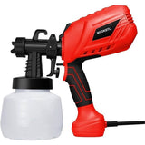 Paint Sprayer, 700W Home HVLP Electric Paint Spray Gun with 1200ml Container, Paint Gun with 4 Nozzle Sizes, Lightweight, Easy Spraying and Cleaning Perfect for Painting Project, Furniture - RED