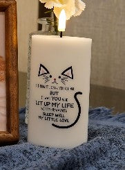 Rhytsing 1PC , 5 Inches Flat LED Memorial Candles for Loss of Cat Real Wax Sympathy Lights with Timer Function, Pet Memorial Gifts with Single-Sided Printed Design