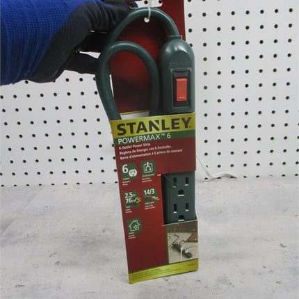STANLEY 6-OUTLET INDOOR POWER STRIP 2.5'