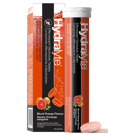 HYDRALYT EFFERVESCENT ELECTROLYTE TABLETS BLOOD ORANGE , 20 Tabs