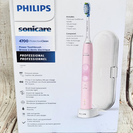 NEW Philips Sonicare ProtectiveClean 4700 Sonic Electric Toothbrush HX6481/13 PINK
