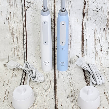 2X Oral-B iO Series 4 Electric Rechargeable Toothbrush Body ONLY - BLUE & WHITE