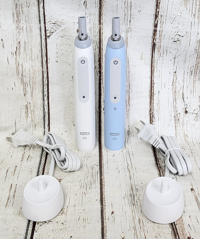 2X Oral-B iO Series 4 Electric Rechargeable Toothbrush Body ONLY - BLUE & WHITE