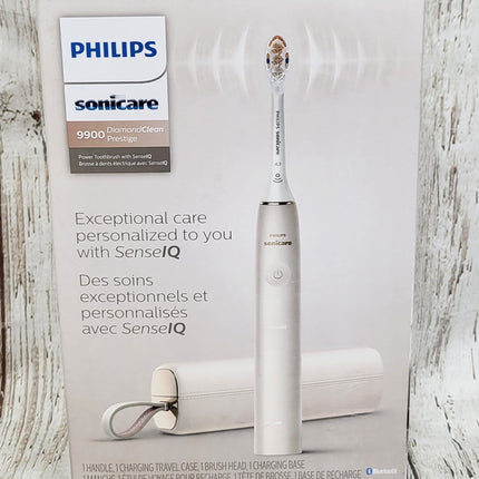 Philips Sonicare DiamondClean Prestige 9900, Rechargeable Electric Toothbrush with SenseIQ, Champagne, HX9990/11