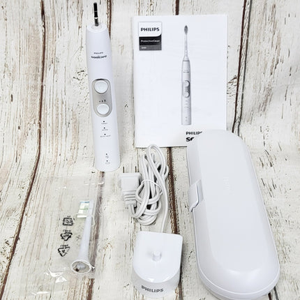 Philips Sonicare Protectiveclean 6100 Rechargeable Electric Toothbrush, Whitening, White, HX6877/21