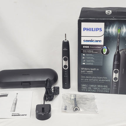 Philips Sonicare Protectiveclean 6100 Rechargeable Electric Toothbrush, Whitening, Black, HX6870/41