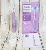 Philips Sonicare 4100 Electric Toothbrush, Sonic Toothbrush with Two Intensity Levels, Pressure Sensor and Timer, Lush Lilac Prismatic, Model HX3689/24
