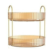 nohozi 360° Rotating Makeup Organizer，2 Tier Skin Care Organizer，Large Capacity Skincare Make Up Storage Perfume Organizers for Bathroom Counter, Cosmetic Lipstick Dresser Organizer