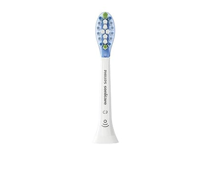 Philips Sonicare C3 2-in-1 Plaque Removal+Whitening Brush Heads, Genuine Replacement Toothbrush Heads, White, 2 Pack, HX9042/65