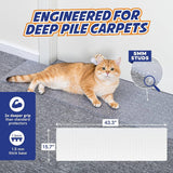 PANTHER ARMOR Carpet Protector Mat for Pets, for Deep Pile Carpet, Stop Cats from Scratching Carpets, Door Edge Protector, Plastic Runner Mat, 15.7” x 43.3”