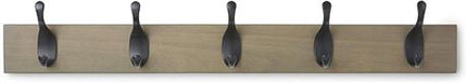 NEW, AMAZON BASICS Wall Mounted Coat Rack, 5 Modern Hooks, Barnwood