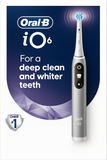 Oral-B iO6 Electric Toothbrush, for a Deep Clean and Whiter Teeth, Opal Grey, iO Series 6 with 1 Toothbrush, 1 Brush Head, and 1 Travel Case