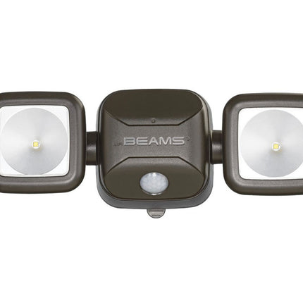 Beams MB3000 High Performance 500 Lumen Wireless Battery Powered Motion Sensing LED Dual Head Security Spotlight, Brown, 1-Pack