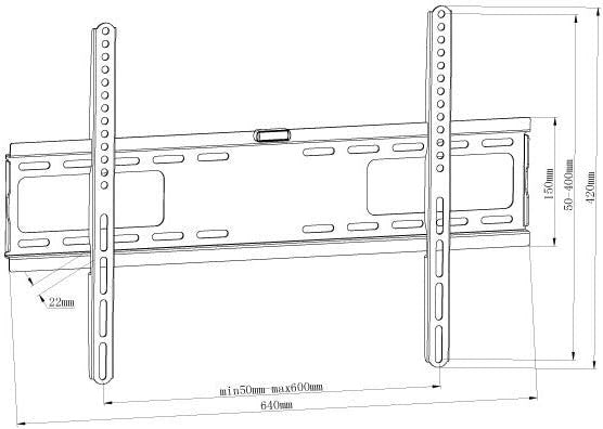 Globaltone Fixed Wall Mount Bracket for 37"-70" TV Max 60kg VESA 600x400