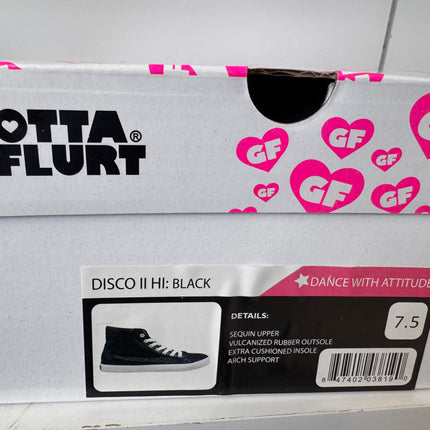 Gotta Flurt Women's Disco II Hi Black Sequin Hip Hop Dance Sneaker