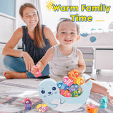 Wooden Magnetic Fishing Games for Kids 3D Fish Catching Counting Preschool Board Games Wooden Lacing Beads Montessori Toys for 2 3 4 5 6 Years Old Toddlers Boys and Girls 18PCS