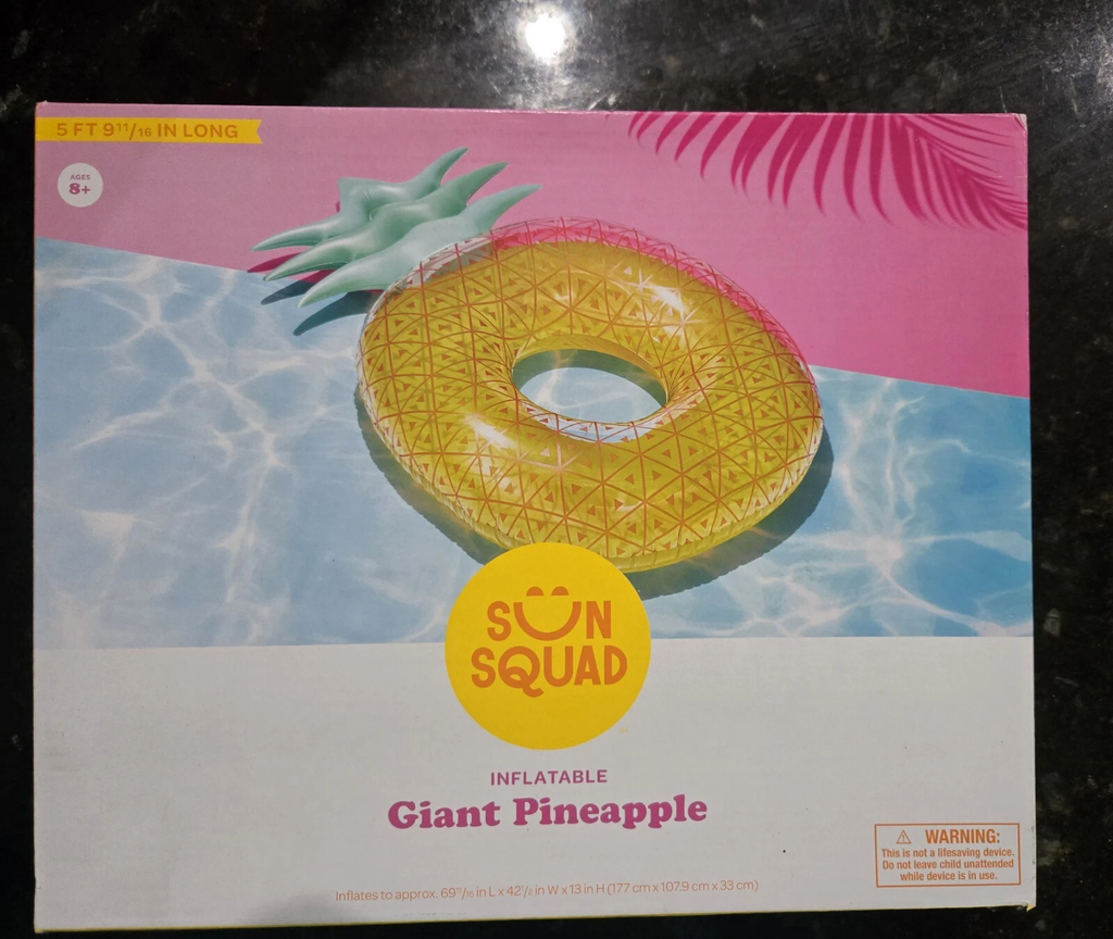 Sun Squa Giant Pineapple  Swimming Pool Float 5FT Long