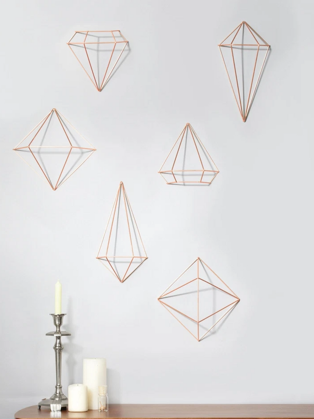 The Original Prisma Wall Decor Copper by Umbra Set of 6