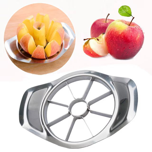 Apple Slicer 8 Slices, Stainless Steel Apple Corer and Divider, Ultra-Sharp Apple Cutter, Kitchen Gadgets, Dishwasher Safe, Silver