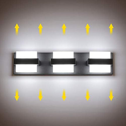 SOLFART 3 Lights Black Bathroom Modern Vanity Lights LED Vanity Light