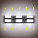 SOLFART 3 Lights Black Bathroom Modern Vanity Lights LED Vanity Light