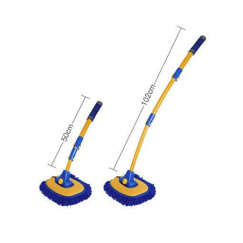 Car Wash Brush With Long Handle, Microfiber Towels Car Wash Kit Cleaning Supplies, Car Wash Mop (1pcs Blue)