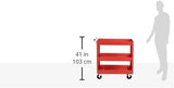 Amazon Basics Steel 3-Shelf Multipurpose Tub Utility/Supply Cart with 550 lb Capacity - Red