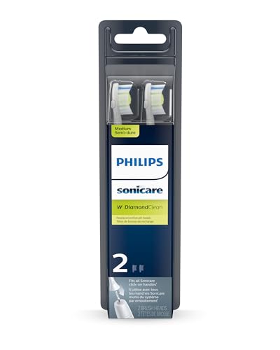 Philips Sonicare DiamondClean Replacement Brush Heads, White, 2 Pack, HX6062/92