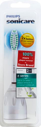 Philips Sonicare Genuine E-Series Replacement Toothbrush Heads, 2 Brush Heads, White, HX7022- (075020026996)