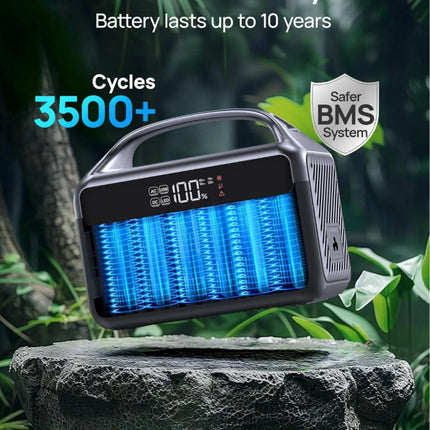 Portable Power Station 300W (600W Surge), 192Wh (60,000mAh) LiFePO4 Battery Backup, 300W AC Outlets, 5.5lbs Ultra-Light Power Bank Station, Solar Generator for Outdoor Camping, Home & Emergency