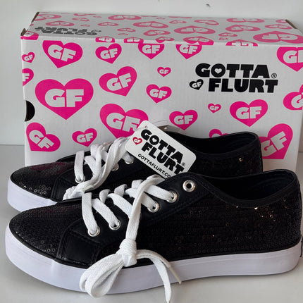Gotta Flurt Women's Disco II Black Sequin Low Top Dance Sneaker