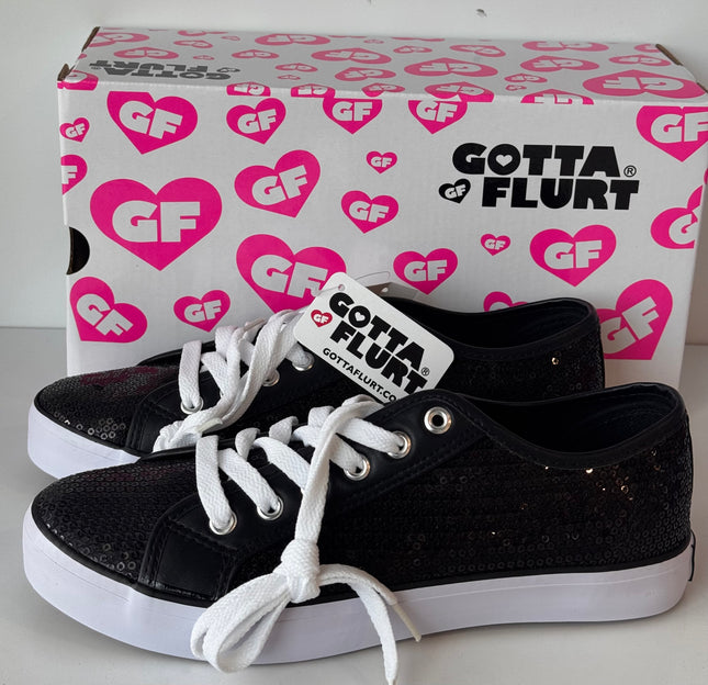 Gotta Flurt Women's Disco II Black Sequin Low Top Dance Sneaker