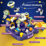 PATPAT® Car Toys for Kids Car Track Set for Kids Toys, Space Toys with 2 Mini Cars, Toddler Toys Interactive Car Toy, Educational Kids Learning Toy Astronaut Car Gift for 3-5-12 Years Old Boys Girls