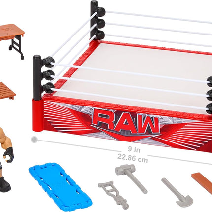 Mattel WWE Action Figure Playset Knuckle Crunchers Rebound Ring with Accessories and Flex Mat Technology