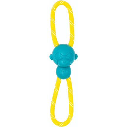 ZippyPaws - RopeTugz Teal Aggressive Chewers Dog Toy - Durable Rope, Squeaky Chew Toy, Perfect for Tug of War, Suitable for Small, Medium, and Large Breeds - Machine Washable