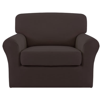 Easy-Going 2-Piece Stretch Micro Fiber Sofa Slipcover Furniture Protector, Chocolate