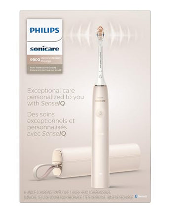 Philips Sonicare DiamondClean Prestige 9900, Rechargeable Electric Toothbrush with SenseIQ, Champagne, HX9990/11