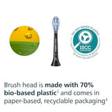 Philips Sonicare C3 Two-in-One - Genuine Replacement Electric Toothbrush Heads, Black,HX9042/95