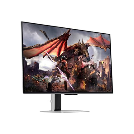 Samsung 32 Inch G8 OLED Silver G-Sync Compatible Gaming Monitor-240 Hz, 0.03 ms (LS32DG802SNXZA) - KM11