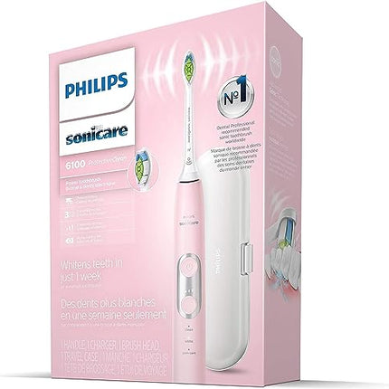 Philips Sonicare Protectiveclean 6100 Rechargeable Electric Toothbrush, Whitening, Pink, HX6876/21