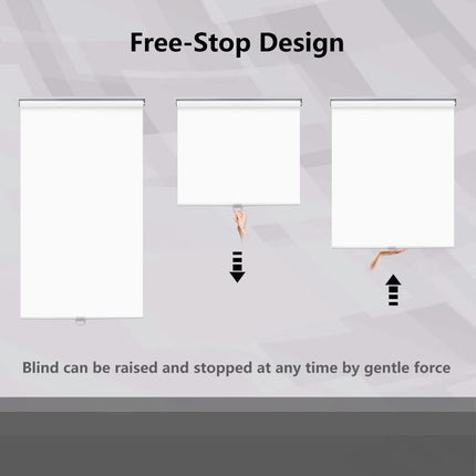 SEEYE Cordless Roller Window Shades, Blackout Roller Blinds for Window Treatments Waterproof Pull Down Blinds & Shades for Home Kitchen Bathroom Bedrooms 24" W x 72" L(61W x 183L cm), White