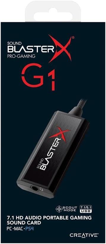 Creative Sound BlasterX G1 7.1 Portable HD Gaming USB DAC and Sound Card (70SB171000000)