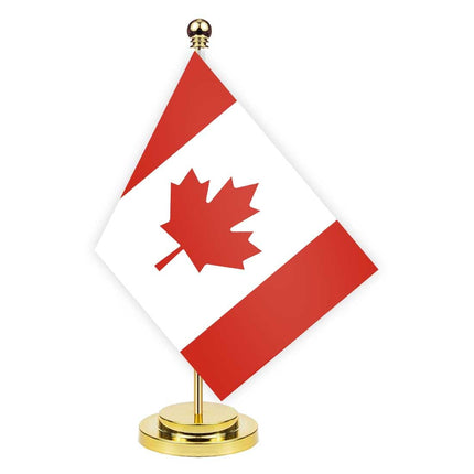 Canada Desk Flag,12 inch Tall Small Canadian Outdoor Banner,Tiny Printing Decor For Office Home Table