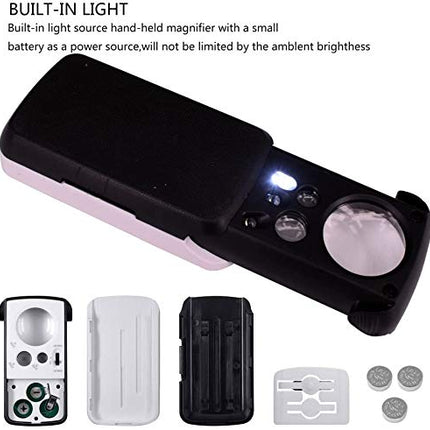 Jewelry Loupe with LED UV Light, 30X 60X 90X Pocket Magnifier
