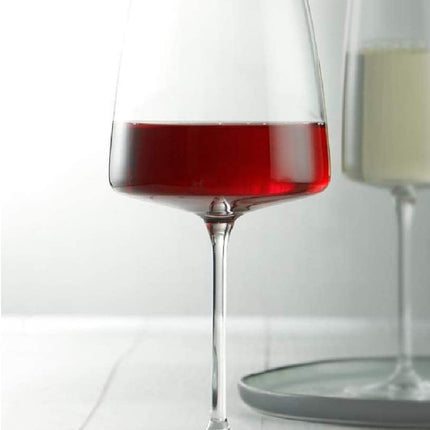 Habiba SET OF 2 Exquisite Crystal Clear Hand Blown Premium Red Wine Glasses Goblet